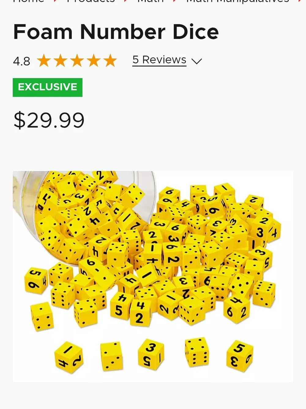 Foam Arithmetic Cubes, Multiplication & Division- Math Learning Set
